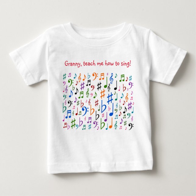 Camiseta De Bebé ¡Abuela, enséñame a cantar! (Anverso)