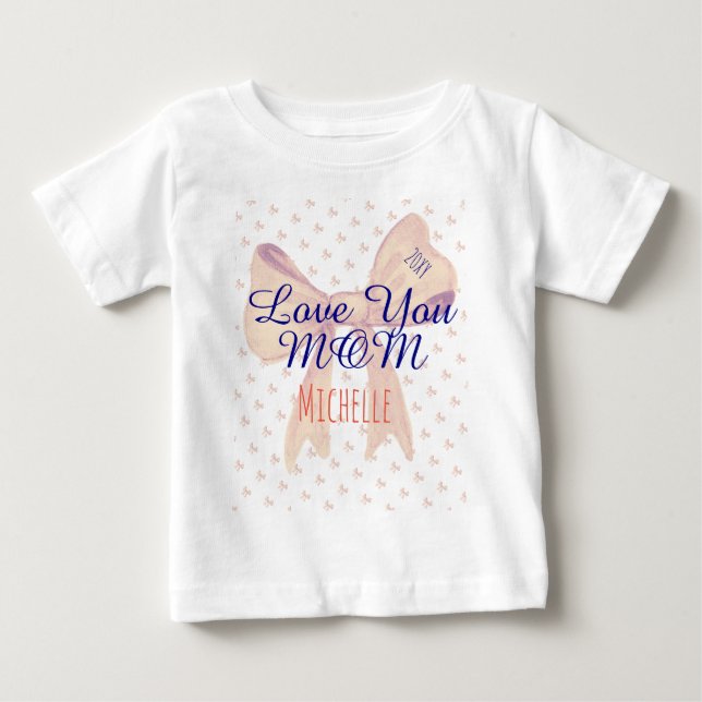 Camiseta De Bebé Abuela Mamá Te Quiero Divertida y Moderna para el  (Anverso)