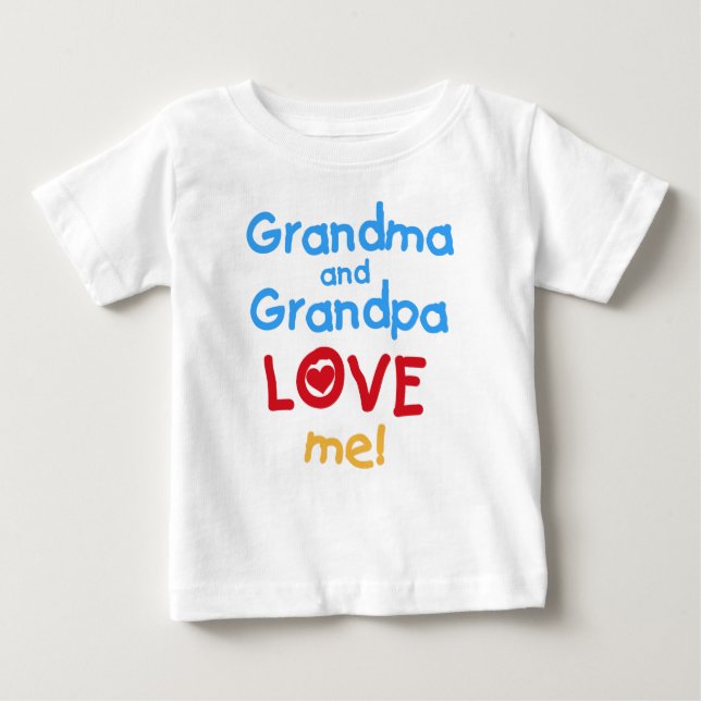 Camiseta De Bebé Abuela y abuelo me aman (Anverso)