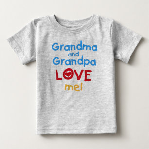 Camiseta De Bebé Abuela y abuelo me aman