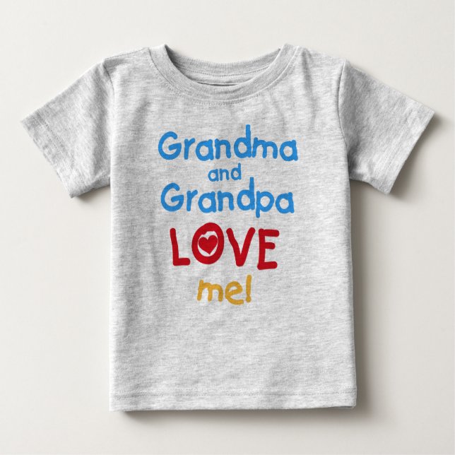 Camiseta De Bebé Abuela y abuelo me aman (Anverso)