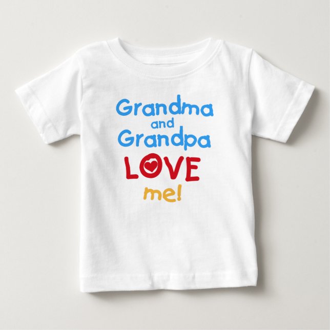 Camiseta De Bebé Abuela y Abuelo Me Aman (Anverso)