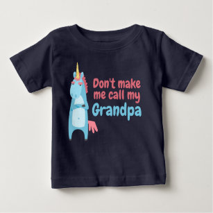 Camiseta De Bebé Abuelo de unicornio rosa y azul suave