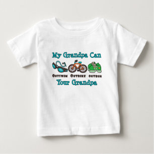 Camiseta De Bebé Abuelo Nado Fuera De Bicicleta Outrun Triathlon Be
