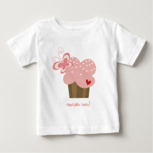 Camiseta De Bebé Abundante Chica de mariposa de pastel rosa