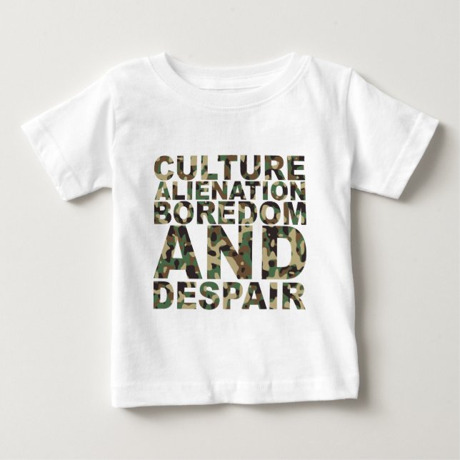 Camiseta De Bebé Aburrimiento y desesperación de la enajenación de (Anverso)