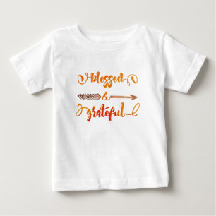 Camiseta De Bebé acción de gracias bendecida y agradecida