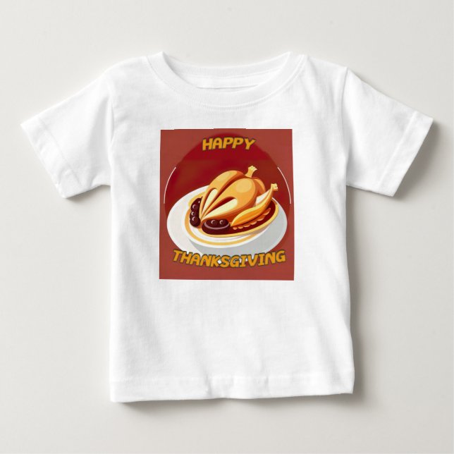 Camiseta De Bebé acción de gracias feliz (Anverso)