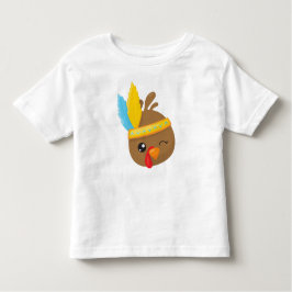 Camiseta De Bebé Acción de Gracias Turquía, Turquía marrón, plumas
