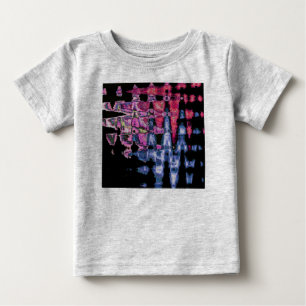 Camiseta De Bebé Achempong Modern Synthwave: Rosa Azul Abstracto 