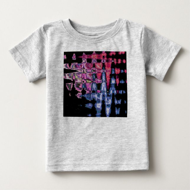 Camiseta De Bebé Achempong Modern Synthwave: Rosa Azul Abstracto  (Anverso)