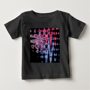 Camiseta De Bebé Achempong Modern Synthwave: Rosa Azul Abstracto 