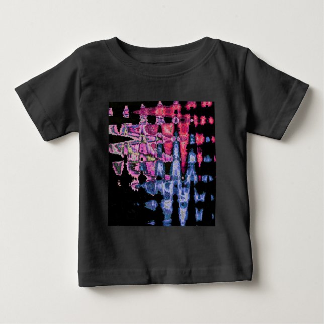 Camiseta De Bebé Achempong Modern Synthwave: Rosa Azul Abstracto  (Anverso)