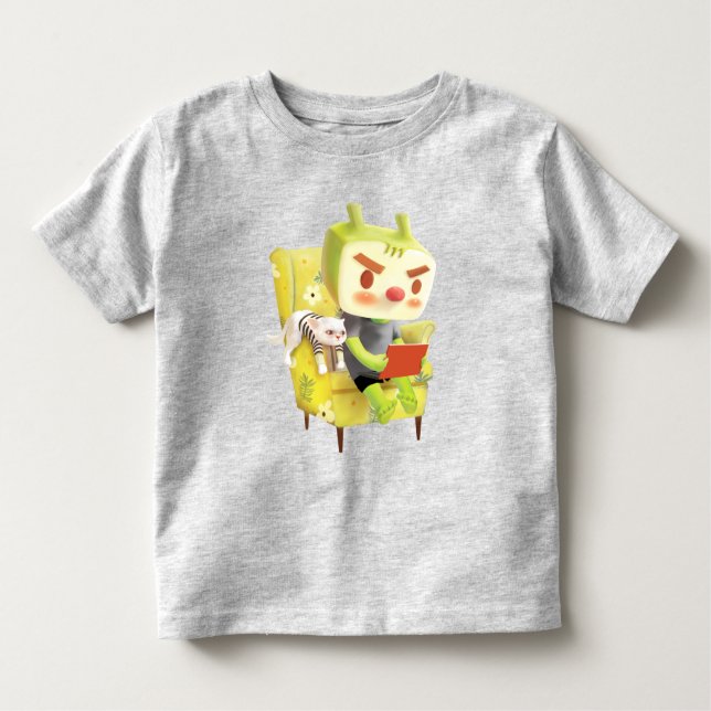 Camiseta De Bebé Acogedor tiempo de lectura con Mascota (Anverso)