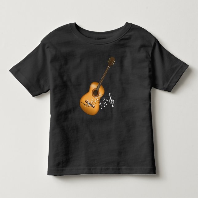 Camiseta De Bebé Acoustic Guitar Player Musical Notes Músico de Art (Anverso)