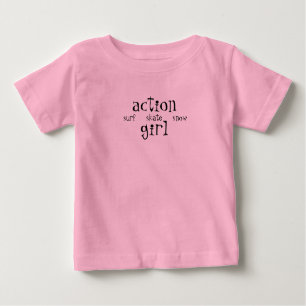 Camiseta De Bebé action girl, surf     skate     snow