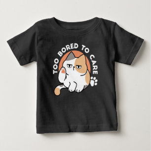 Camiseta De Bebé Actitud de Gato Perezoso – Demasiado Aburrido para