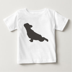 Camiseta De Bebé Actitud de la yoga de la silueta del bulldog