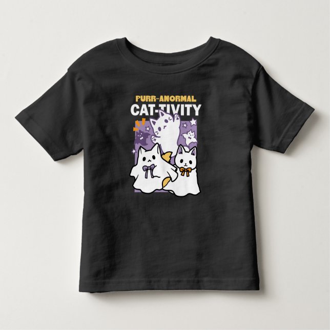 Camiseta De Bebé Actividad purranormal para gatos - Diseño de gatos (Anverso)