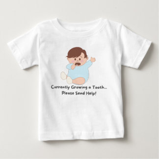 Camiseta De Bebé 👶 Actualmente cultivando un diente... ¡Por favor,