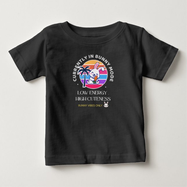 Camiseta De Bebé Actualmente en modo conejito  (Anverso)