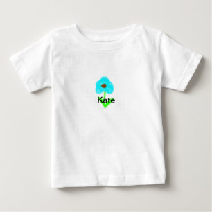 Camiseta De Bebé Acuarela azul verde agregar texto de tu nombre per
