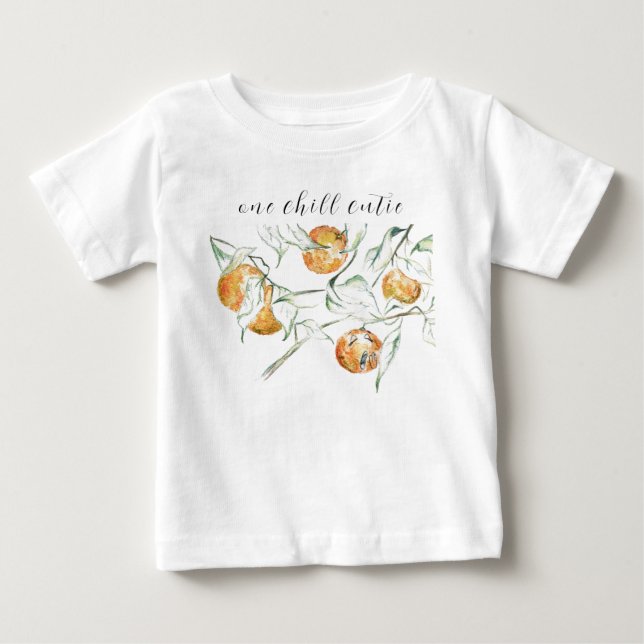 Camiseta De Bebé Acuarela Citrus Fruit Chill Clementine Cutie (Anverso)