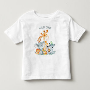Camiseta De Bebé Acuarela Cute Safari Jungle Animales
