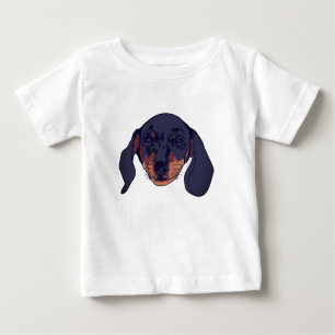 Camiseta De Bebé Acuarela de Dachshund y Ball