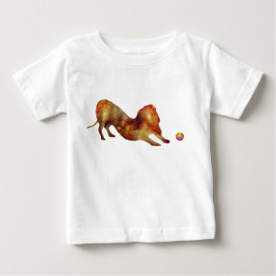 Camiseta De Bebé Acuarela de Dachshund y Ball