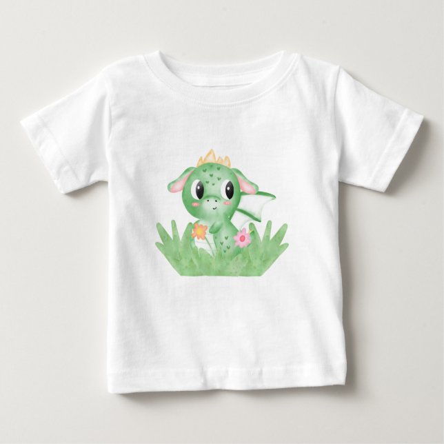 Camiseta De Bebé Acuarela de Dragón para bebés (Anverso)