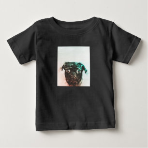 Camiseta De Bebé Acuarela de Pug Cubierta de arte de perro