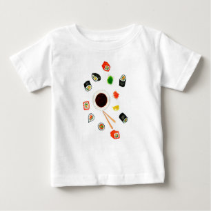 Camiseta De Bebé Acuarela determinada del sushi