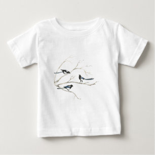 Camiseta De Bebé Acuarela Magpie Bird