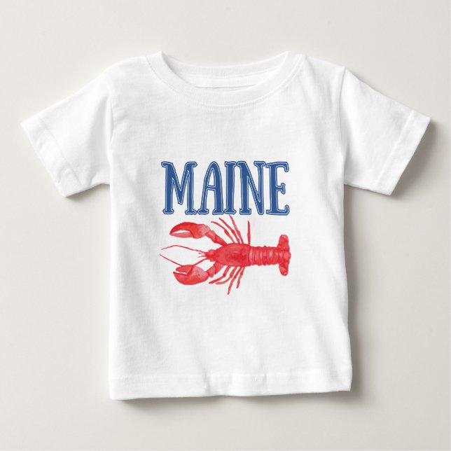 Camiseta De Bebé Acuarela Maine Lobster (Anverso)