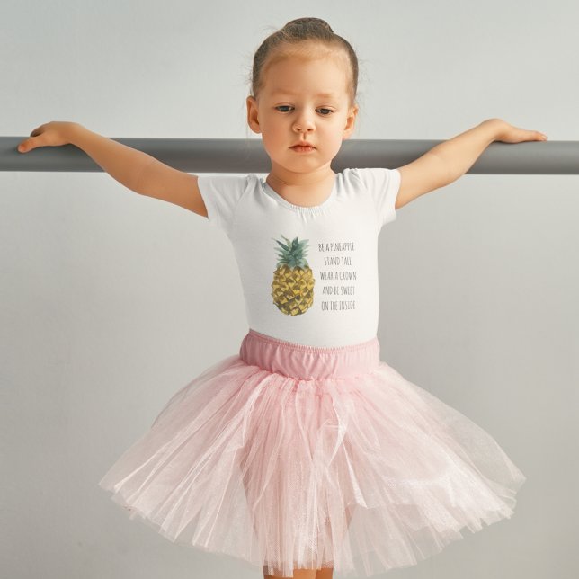 Camiseta De Bebé Acuarela moderna piña y cita graciosa positiva (Subido por el creador)