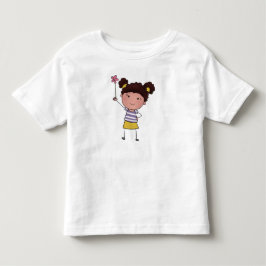 Camiseta De Bebé Acuarela Niña Palito Lindo Flor Rosa Hermosa