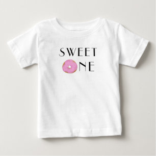 Camiseta De Bebé Acuarela No "Dulce Uno" Primer Cumpleaños
