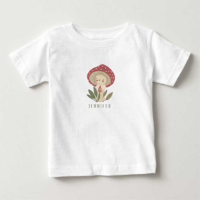 Camiseta De Bebé Acuarela Pequeño hongo Baby Bodysuit (Anverso)