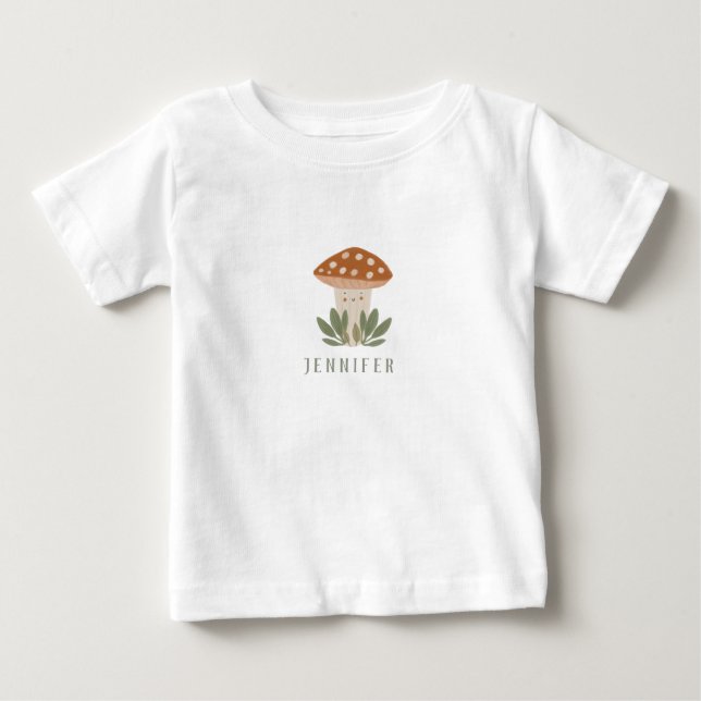 Camiseta De Bebé Acuarela Pequeño hongo Baby Bodysuit (Anverso)