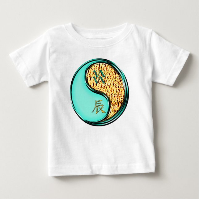 Camiseta De Bebé Acuario & Dragón de Fuego (Anverso)