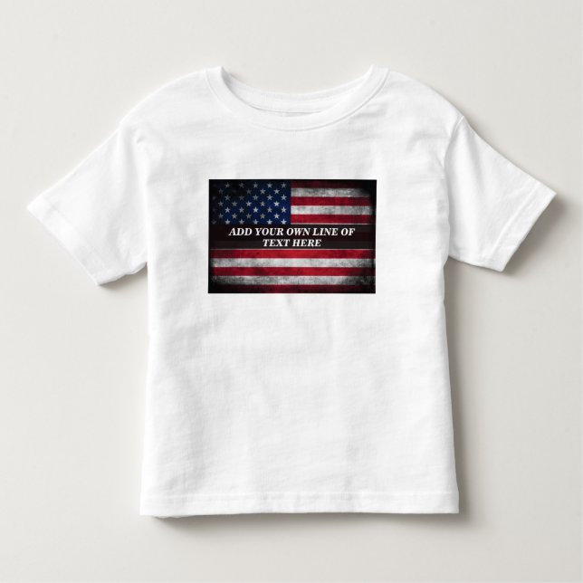 Camiseta De Bebé Add your text on American flag (Anverso)