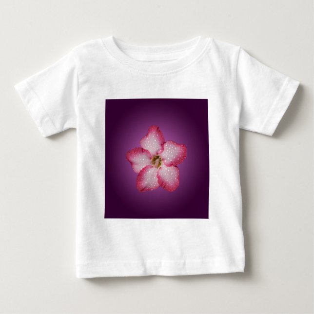 Camiseta De Bebé Adenium Flor de Flora Gradiente Violeta Rosa (Anverso)