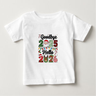 Camiseta De Bebé Adiós 2025 Hola 2026 Resolución de Año Nuevo