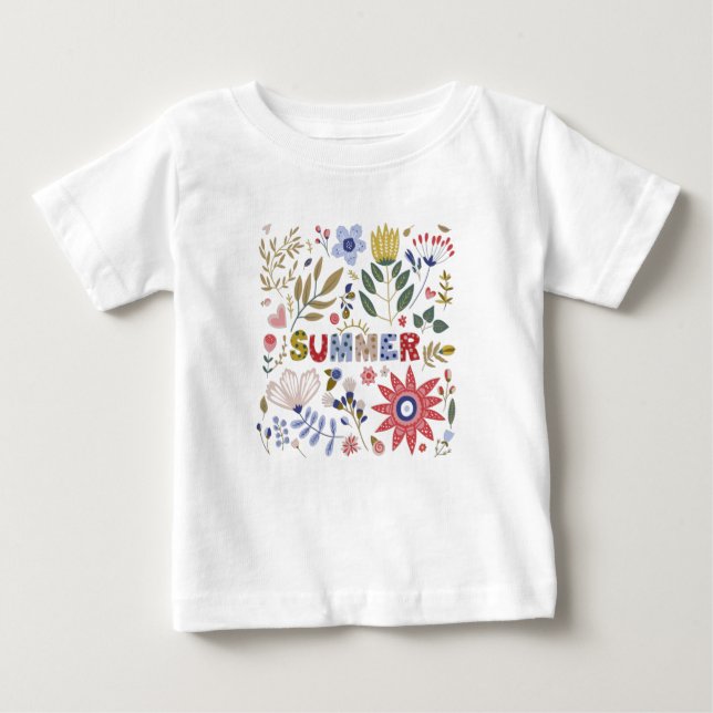 Camiseta De Bebé Adiós Escuela, Hola Summer Y Flores (Anverso)