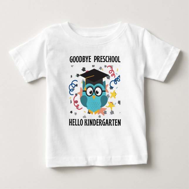 Camiseta De Bebé adiós preescolar hola kindergarten T-Shirt (Anverso)