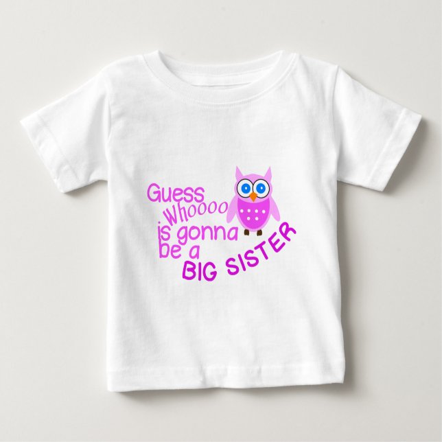 Camiseta De Bebé Adivina Quién Va A Ser Una Hermana Grande (Anverso)