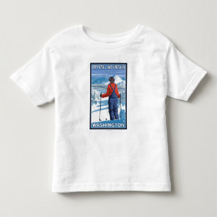 Camiseta De Bebé Admiración del esquiador - montaña cristalina,
