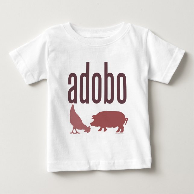 Camiseta De Bebé Adobo: Pollo y cerdo (Anverso)
