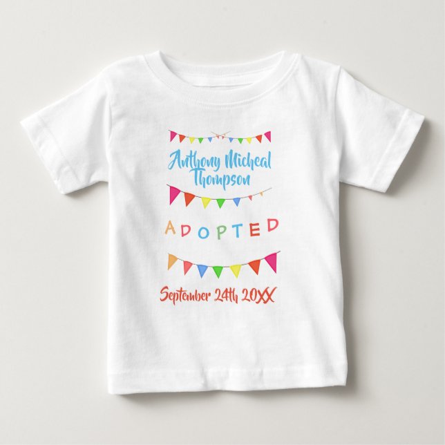 Camiseta De Bebé Adoptado de Foster Care - Cargo con nombre persona (Anverso)